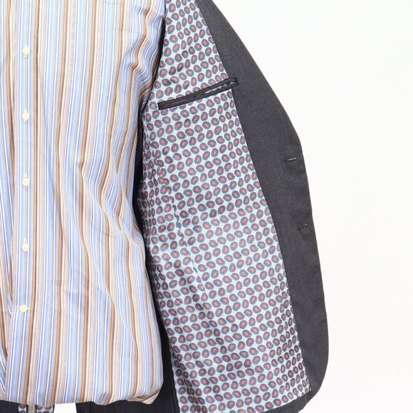 Vintage 1970s 42R Gray Solid 2-Button Sport Coat Blazer Jacket P235 - Picture 9 of 10